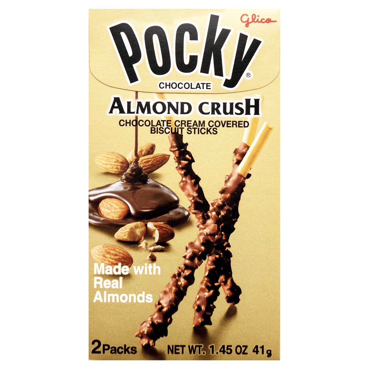 Pocky Biscuit Sticks, Chocolate Covered, Almond Crush - 3 packs, 1.37 oz