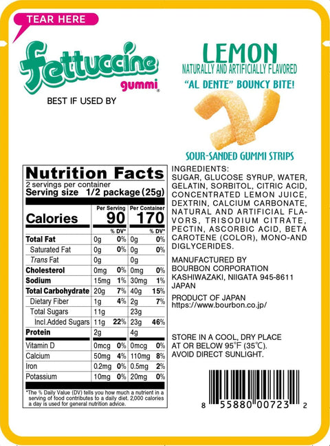 Lolli and Pops International Fettuccine Lemon Gummies