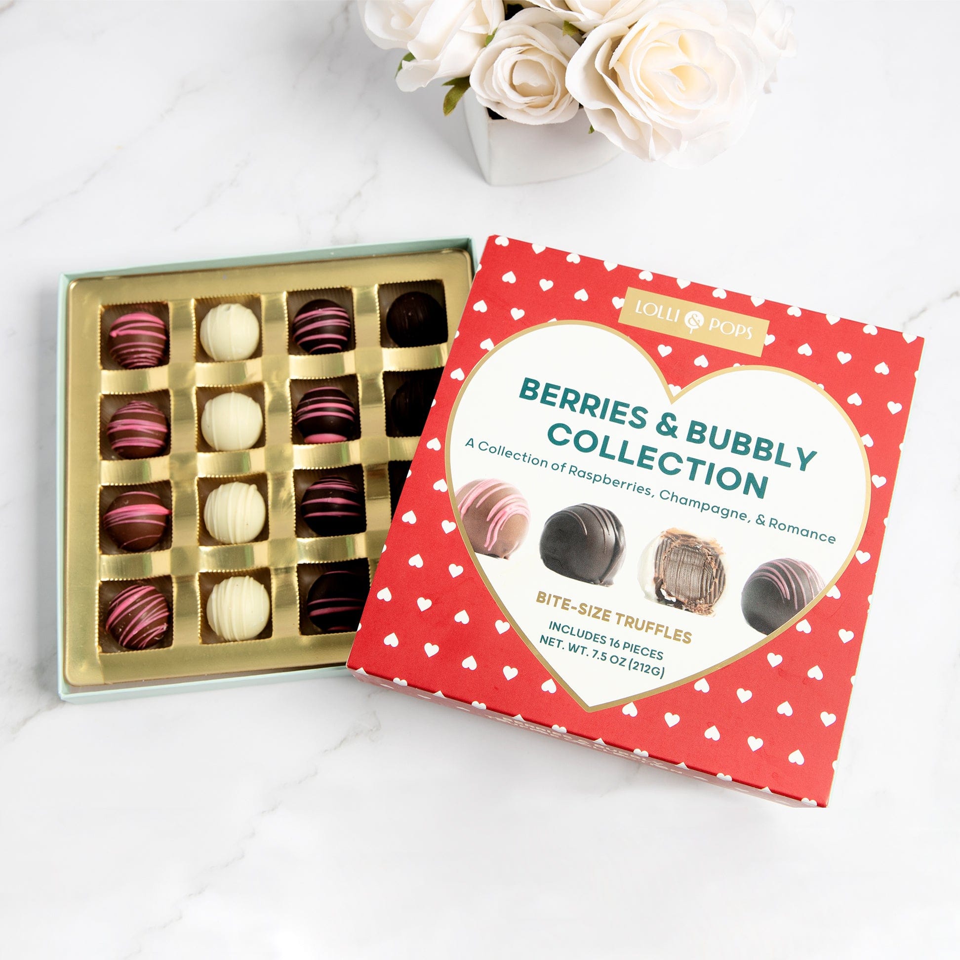 Berries & Bubbly 16 Piece Truffle Collection | Lolli & Pops 