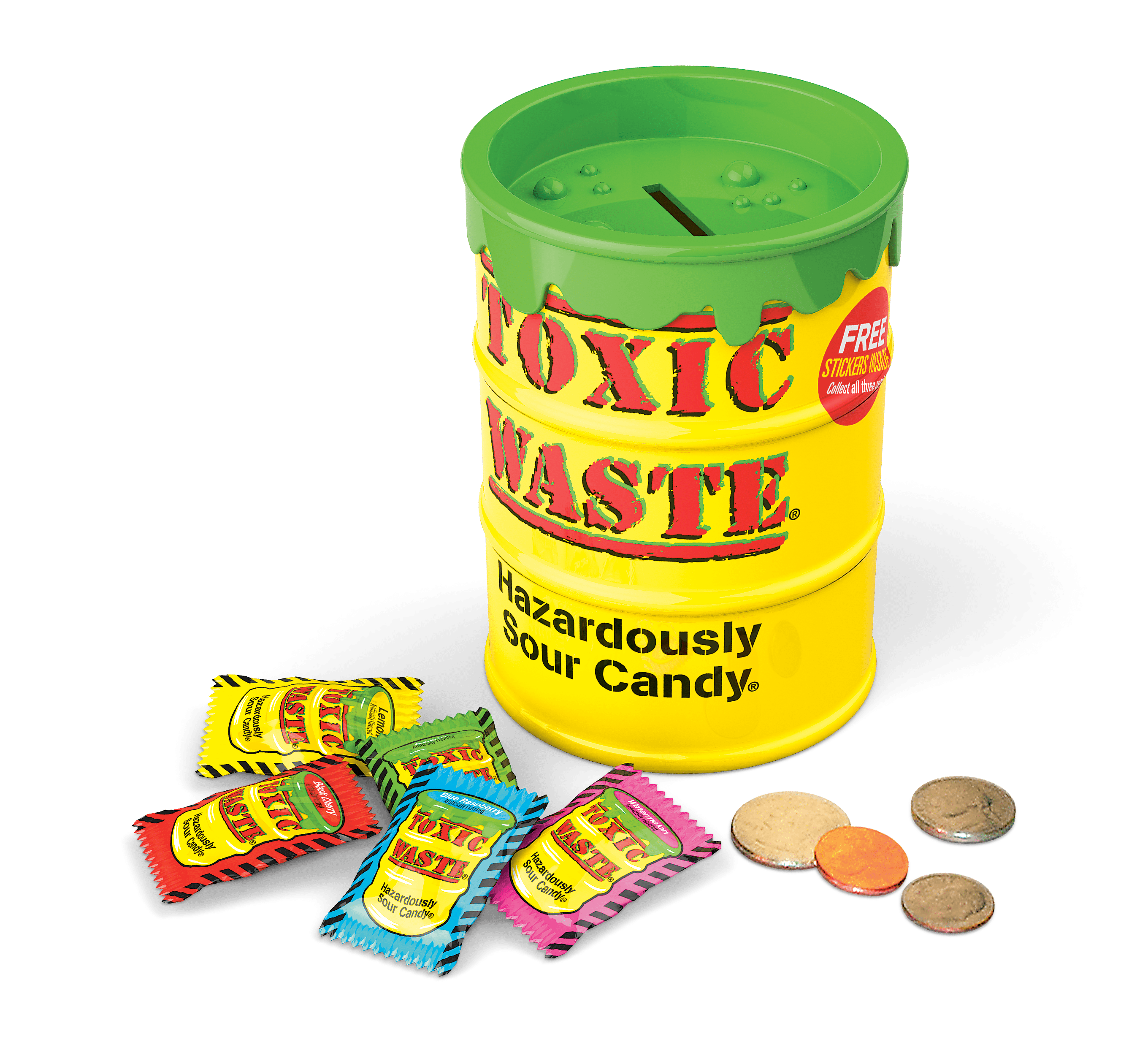 TOXIC WASTE HAZARDOUSLY SOUR CANDY 5-FLAVORS 48g