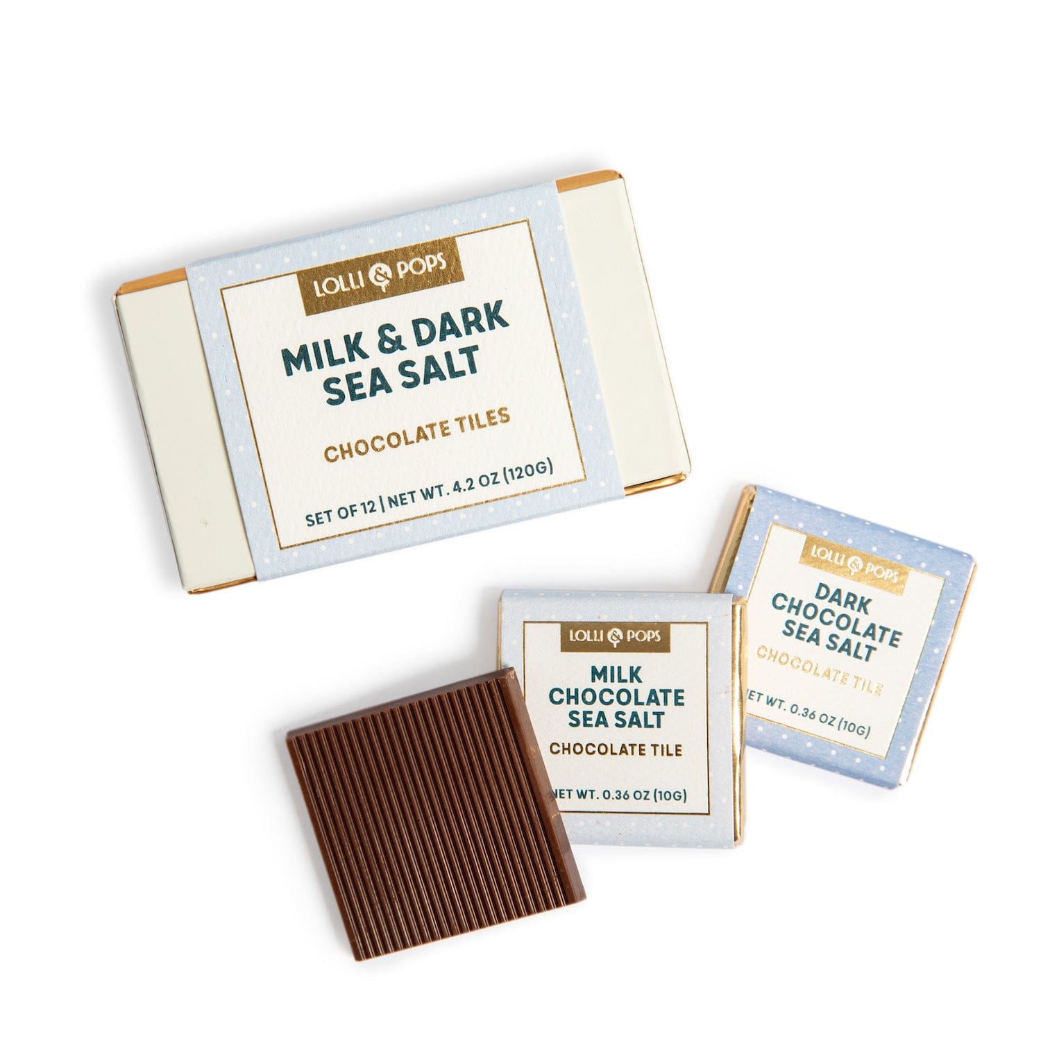 12 Piece Milk & Dark Chocolate Sea Salt Tiles Box